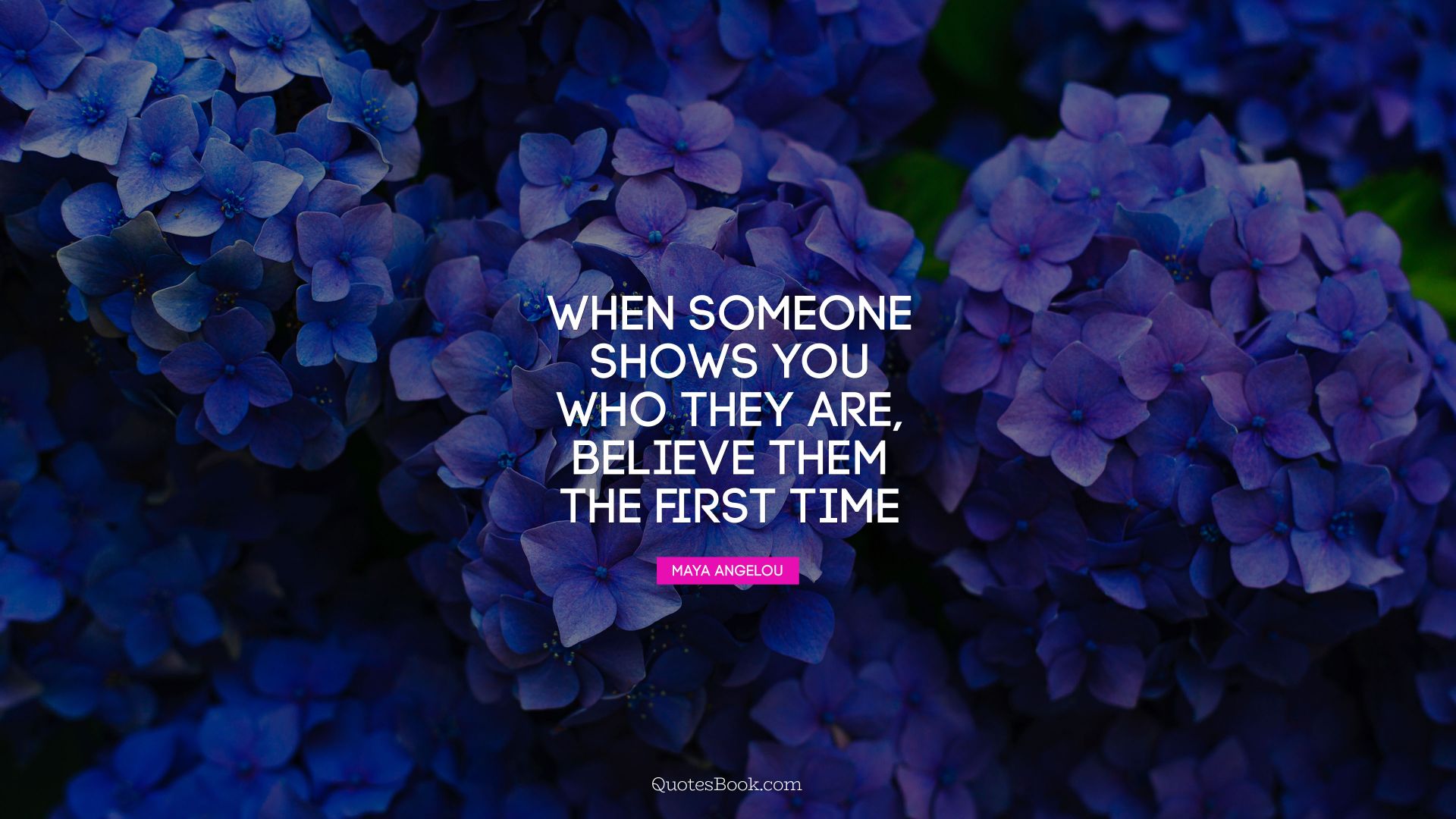 When someone shows you who they are, believe them the first time. - Quote by Maya Angelou