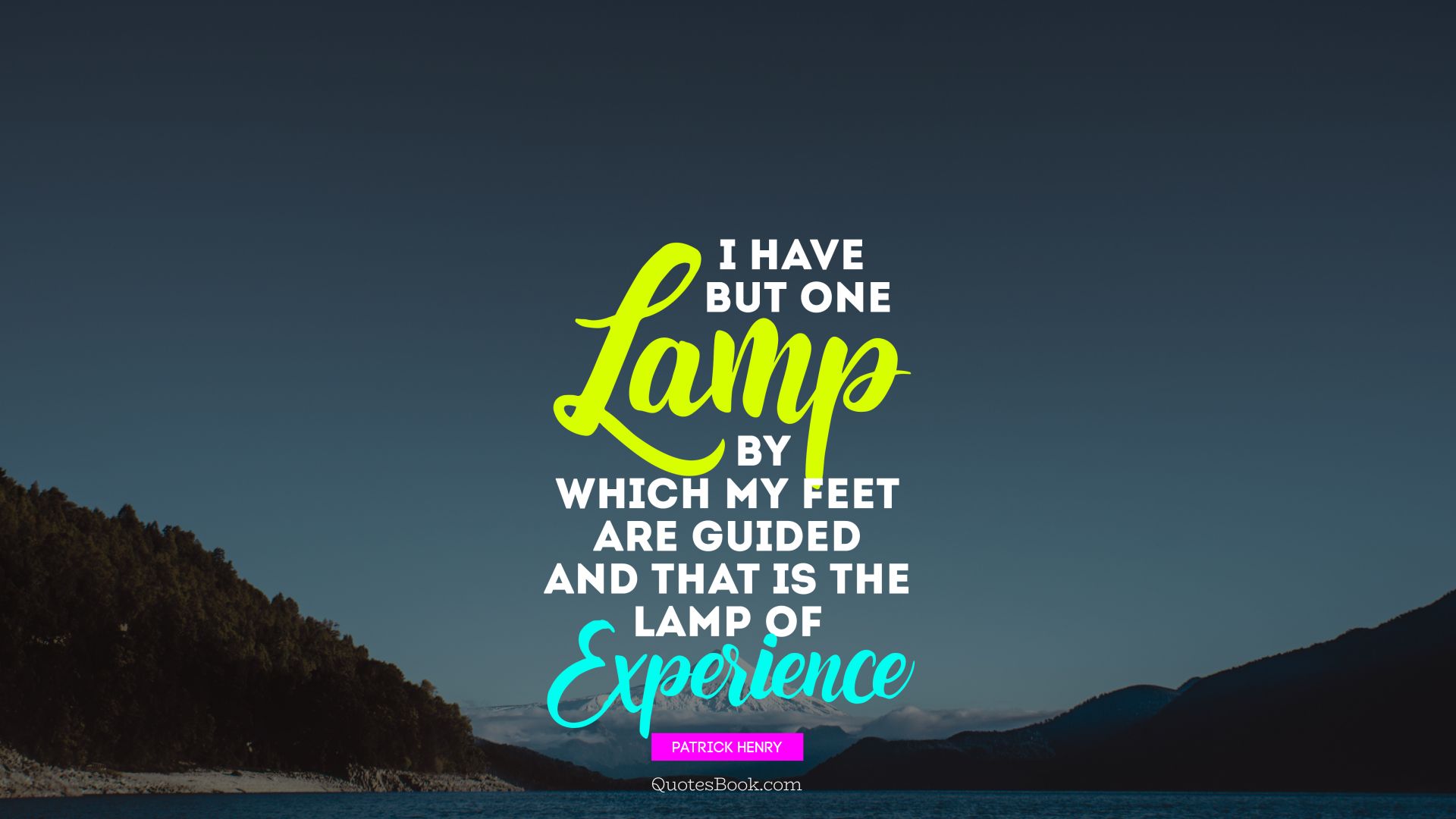 I have but one lamp by which my feet are guided, and that is the lamp of experience. - Quote by Patrick Henry