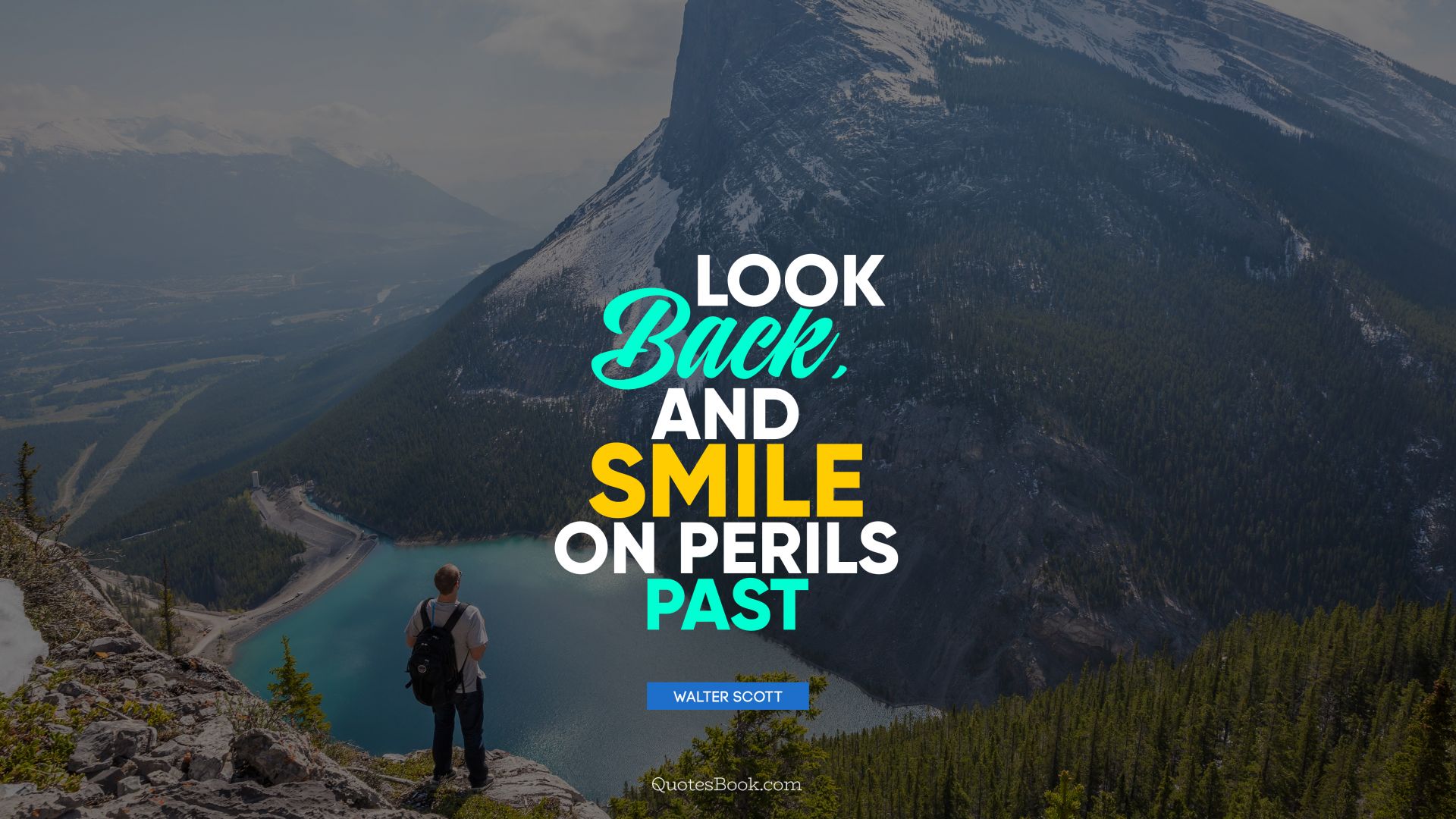 Look back, and smile on perils past. - Quote by Walter Scott
