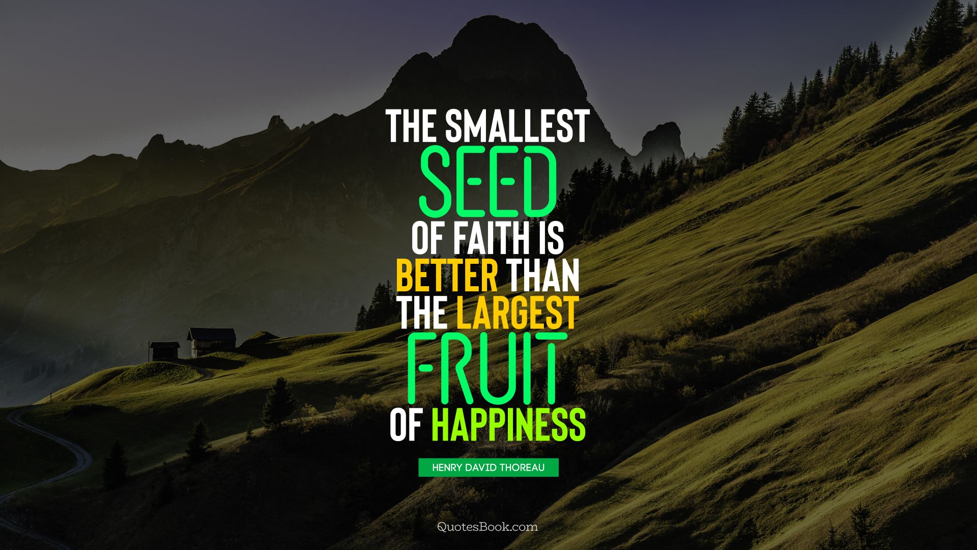 The smallest seed of faith is better than the largest fruit of happiness. - Quote by Henry David Thoreau