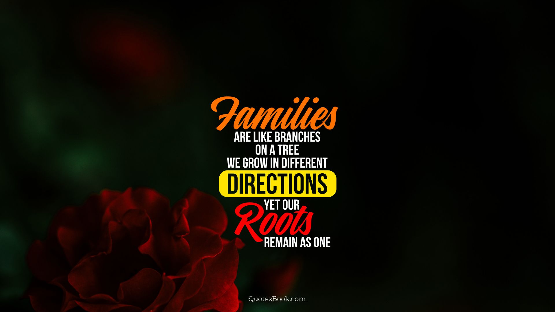 Families are like branches on a tree we grow in different directions yet our roots remain as one