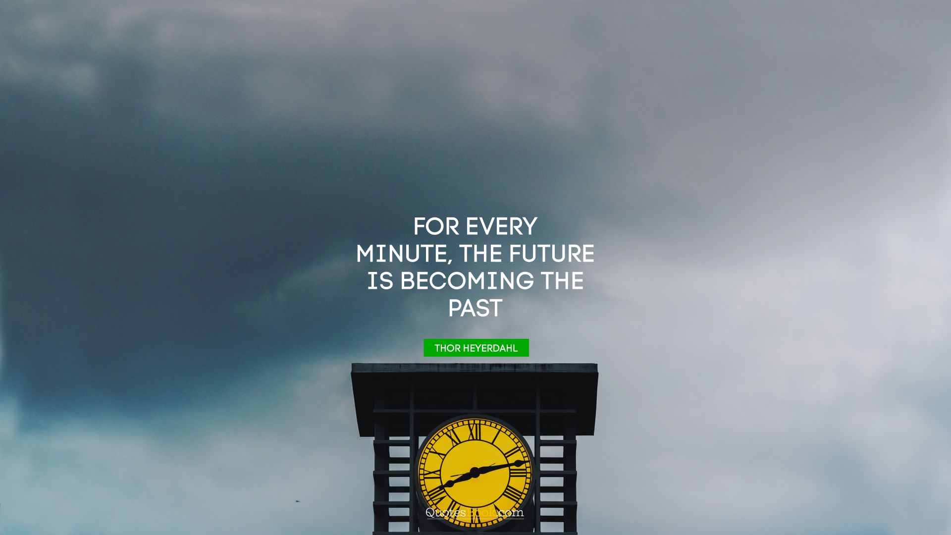 For every minute, the future is becoming the past. - Quote by Thor Heyerdahl