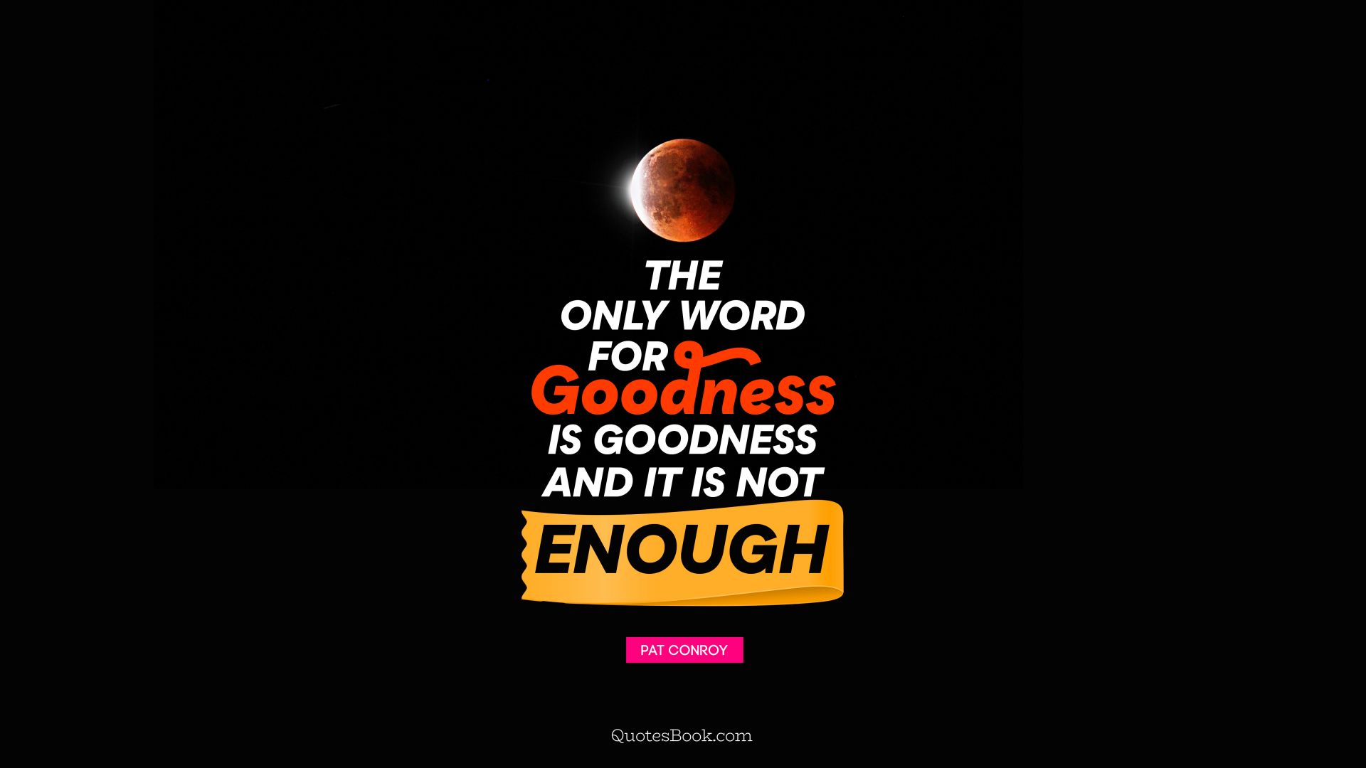 The only word for goodness is goodness and it is not enough. - Quote by Pat Conroy