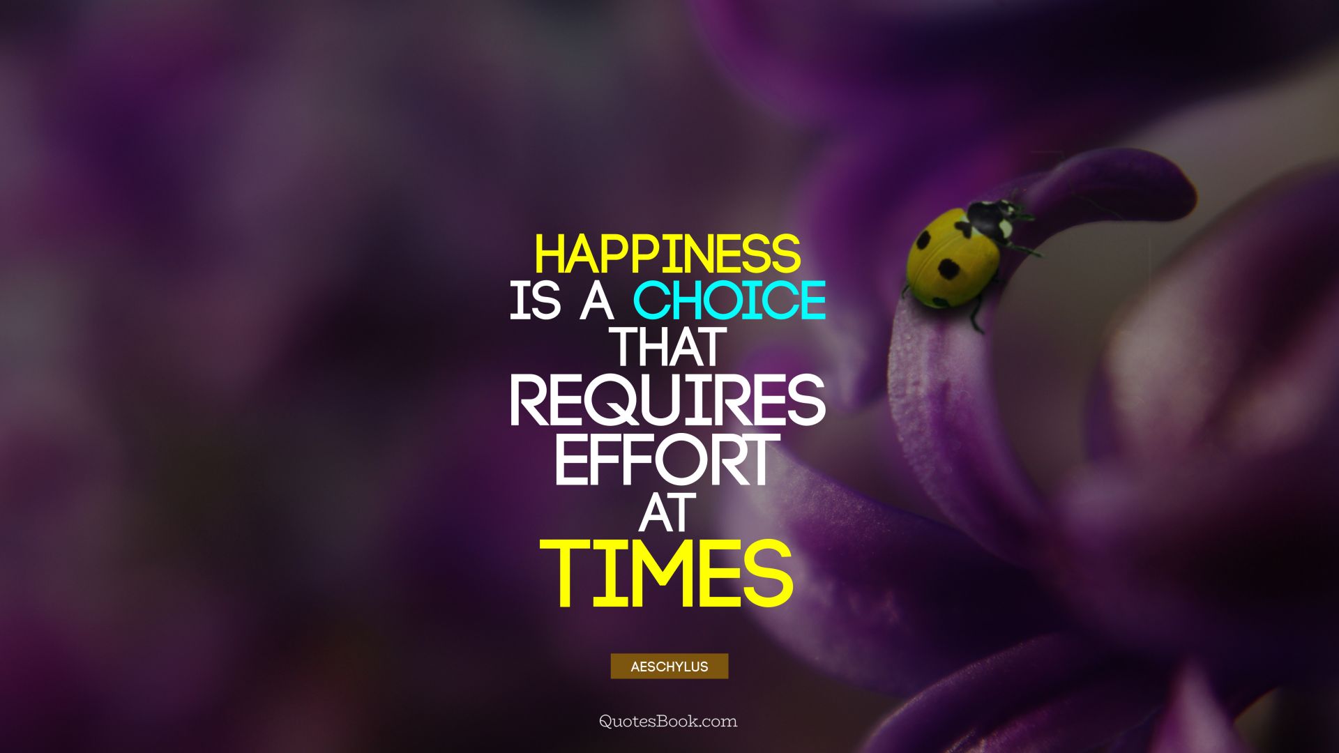 Happiness is a choice that requires effort at times. - Quote by Aeschylus