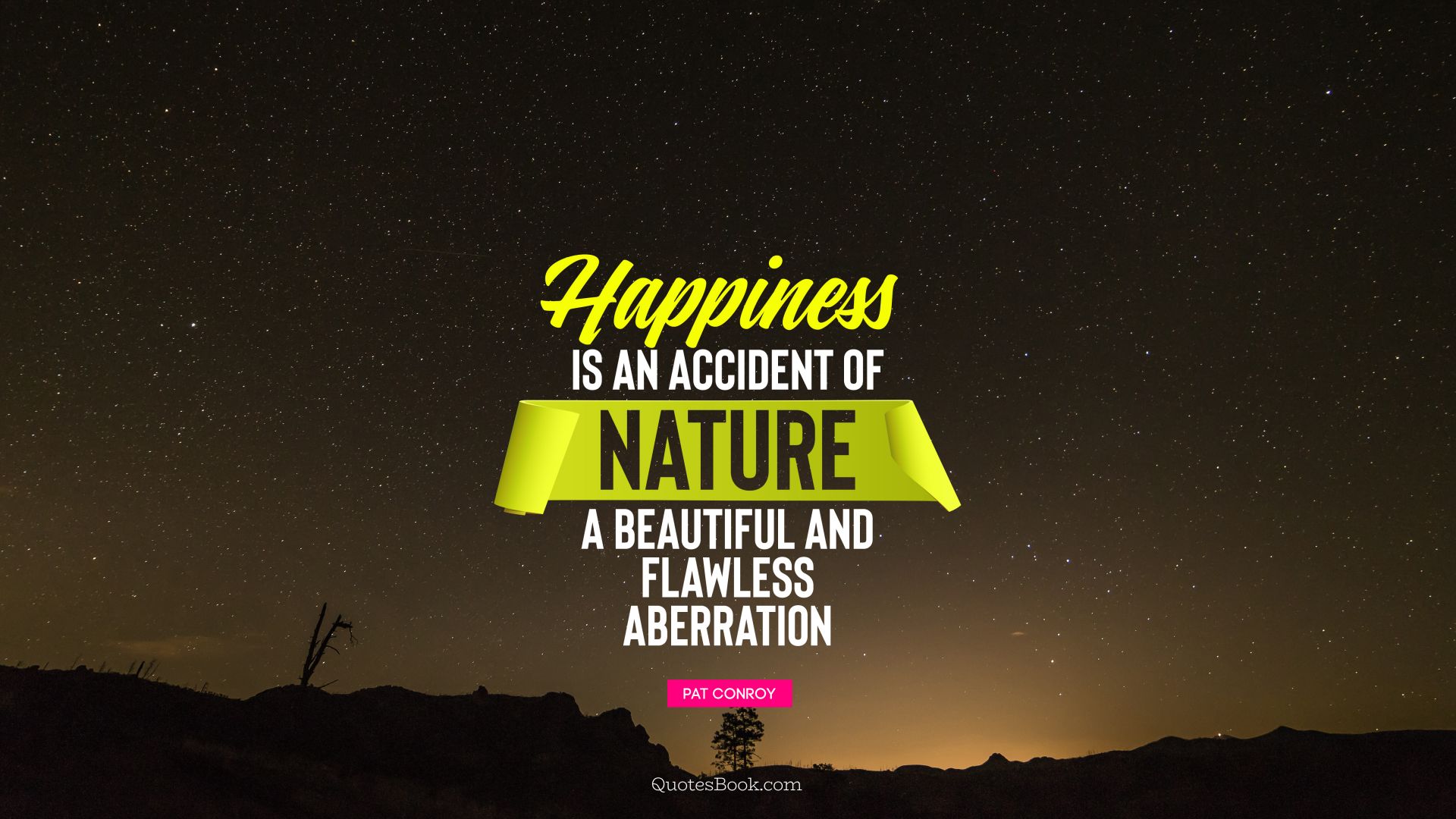 Happiness is an accident of nature, a beautiful and flawless aberration. - Quote by Pat Conroy