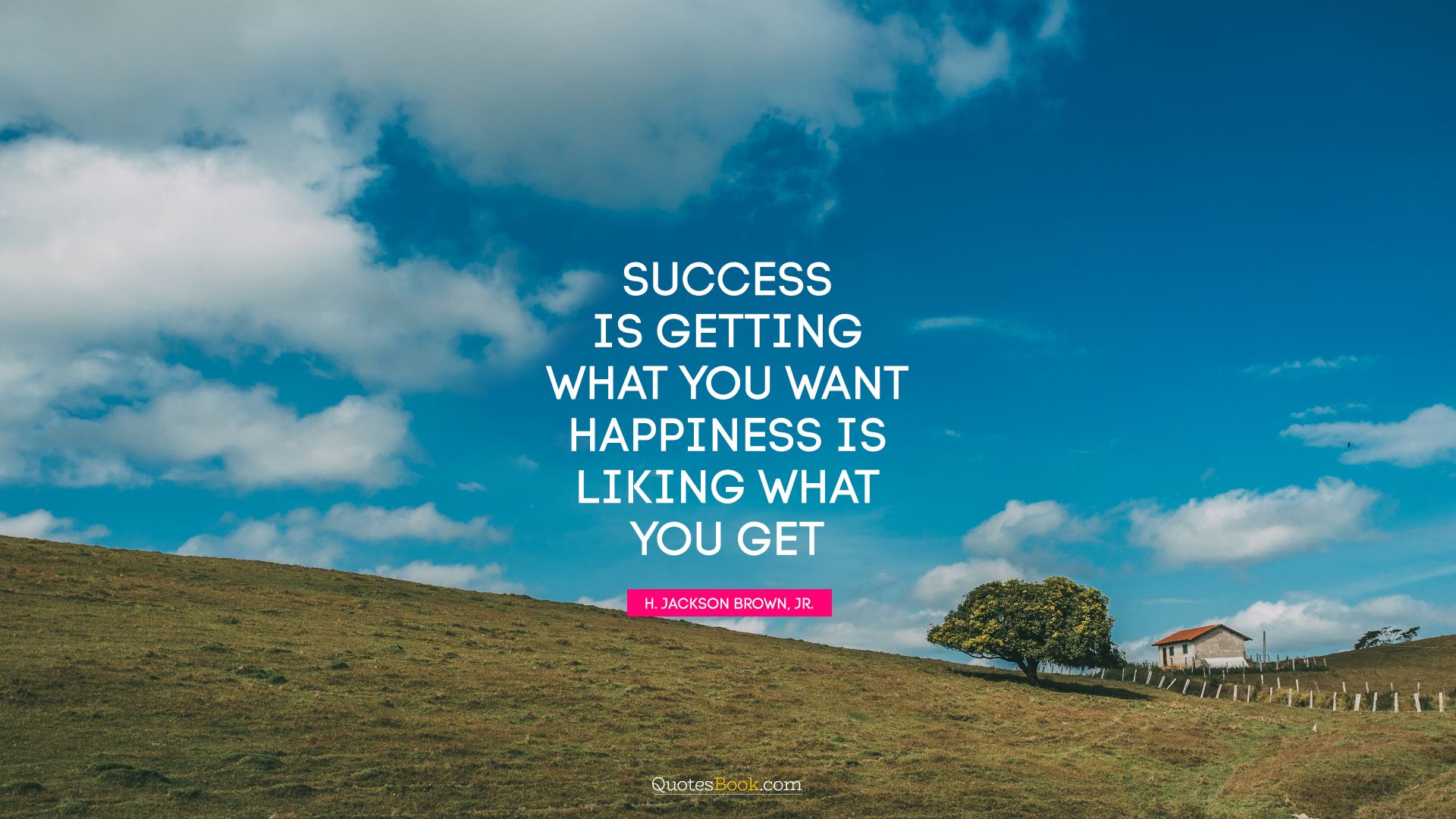 Success is getting what you want. Happiness is liking what you get. - Quote by H. Jackson Brown, Jr.