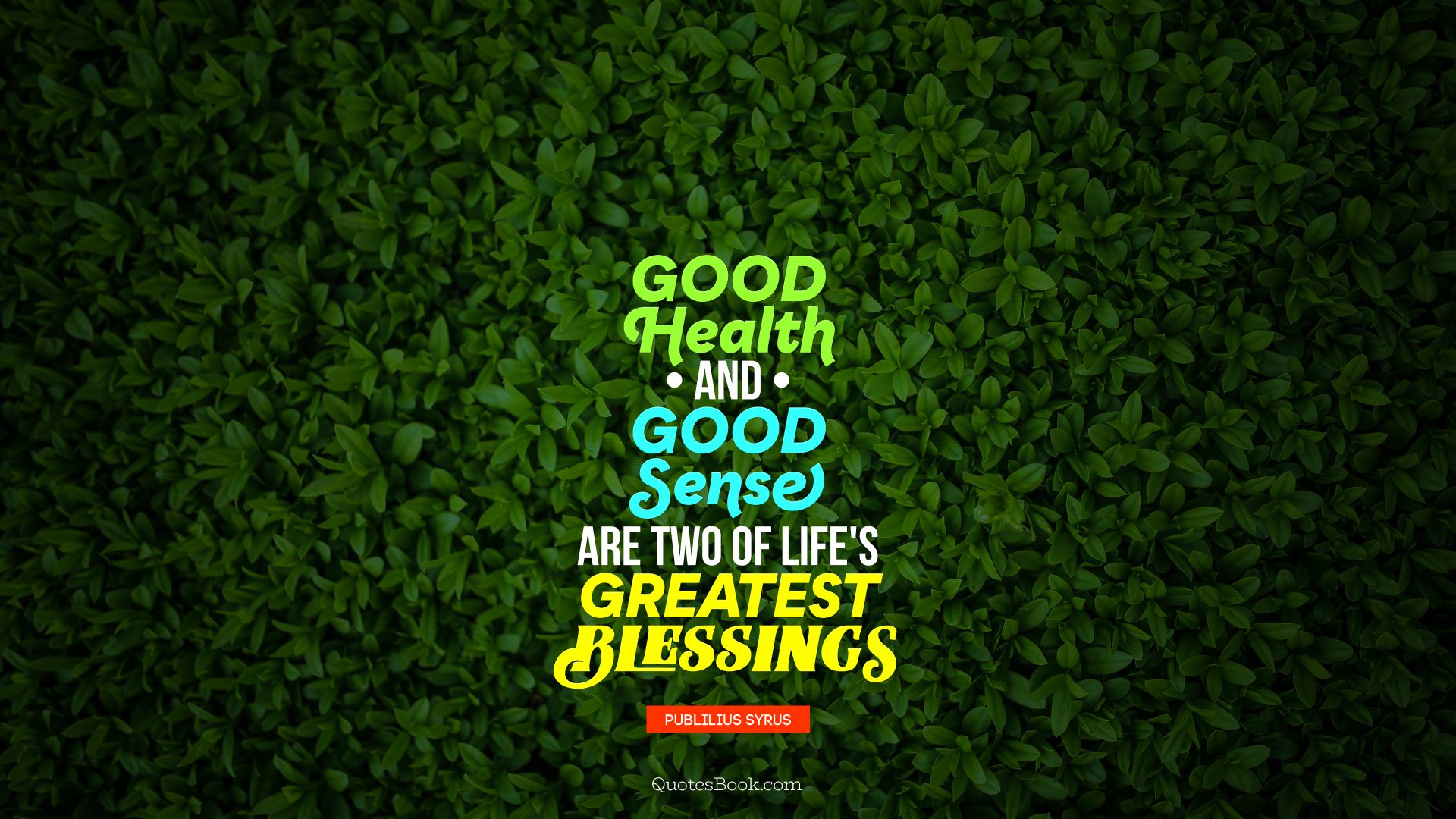 Good health and good sense are two of life's greatest blessings. - Quote by Publilius Syrus