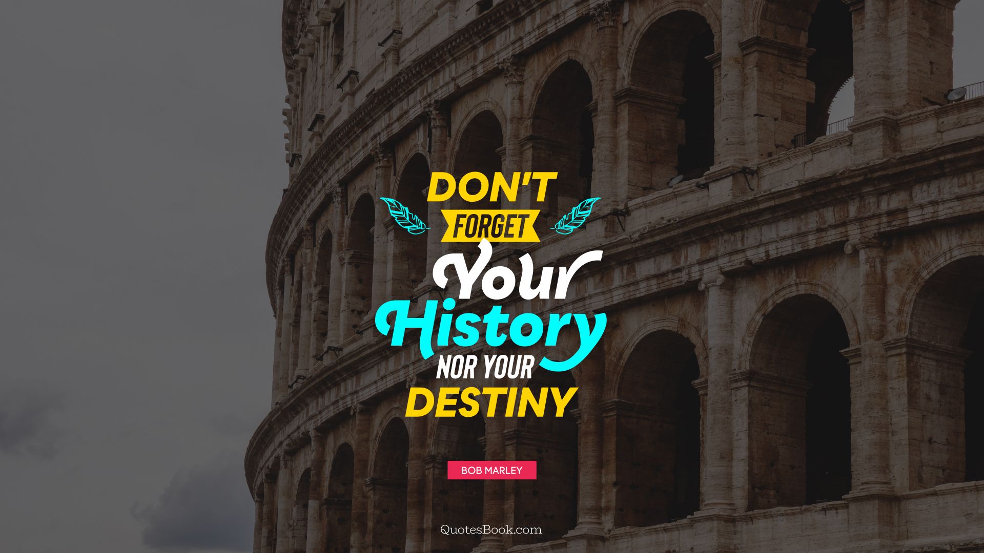 Don't forget your history nor your destiny. - Quote by Bob Marley