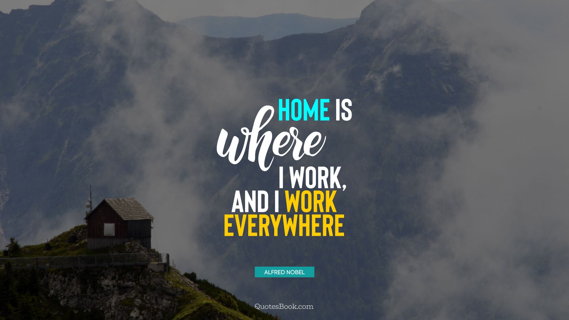 Home is where I work, and I work everywhere. - Quote by Alfred Nobel