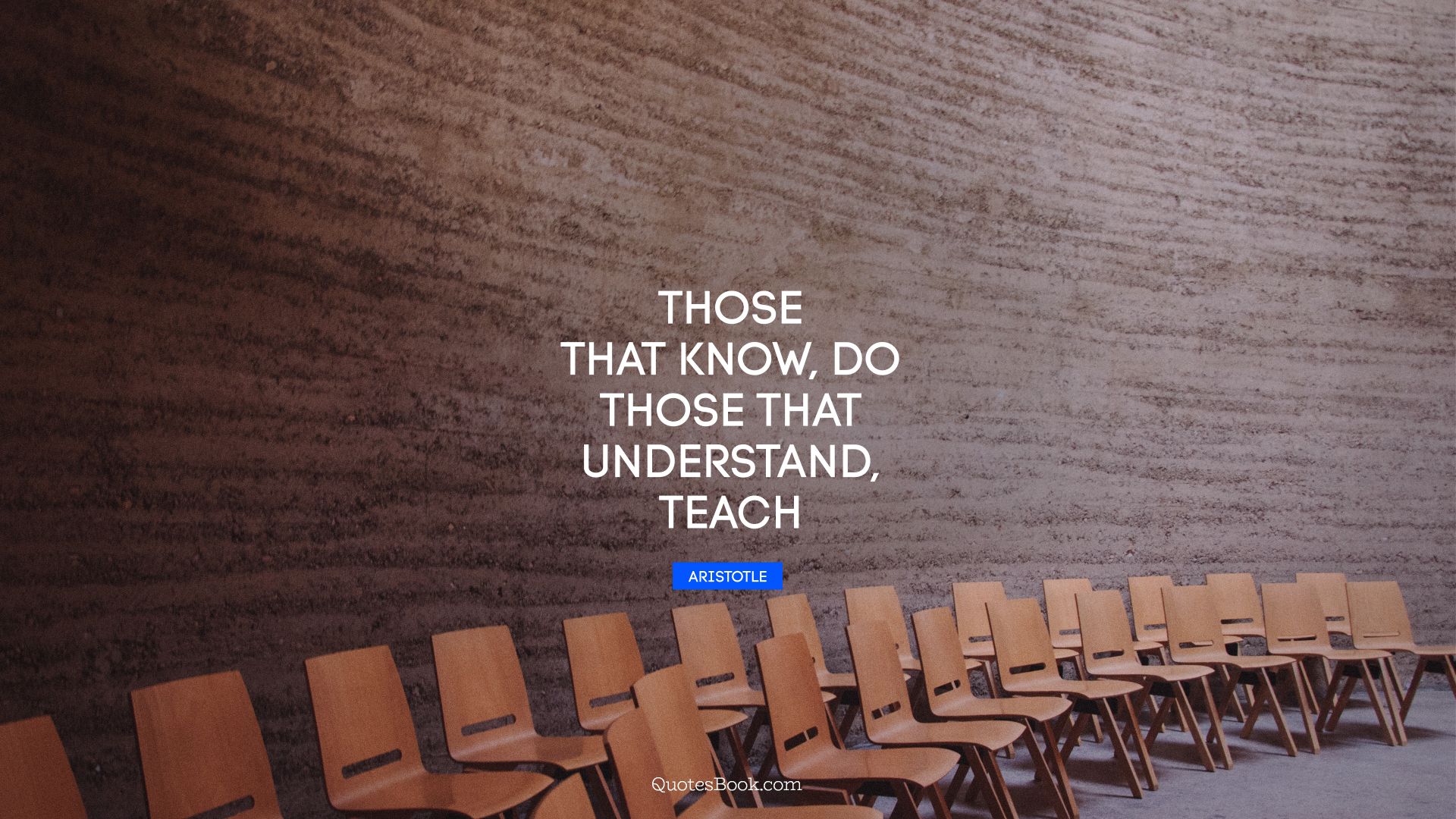 Those that know, do. Those that understand, teach. - Quote by Aristotle