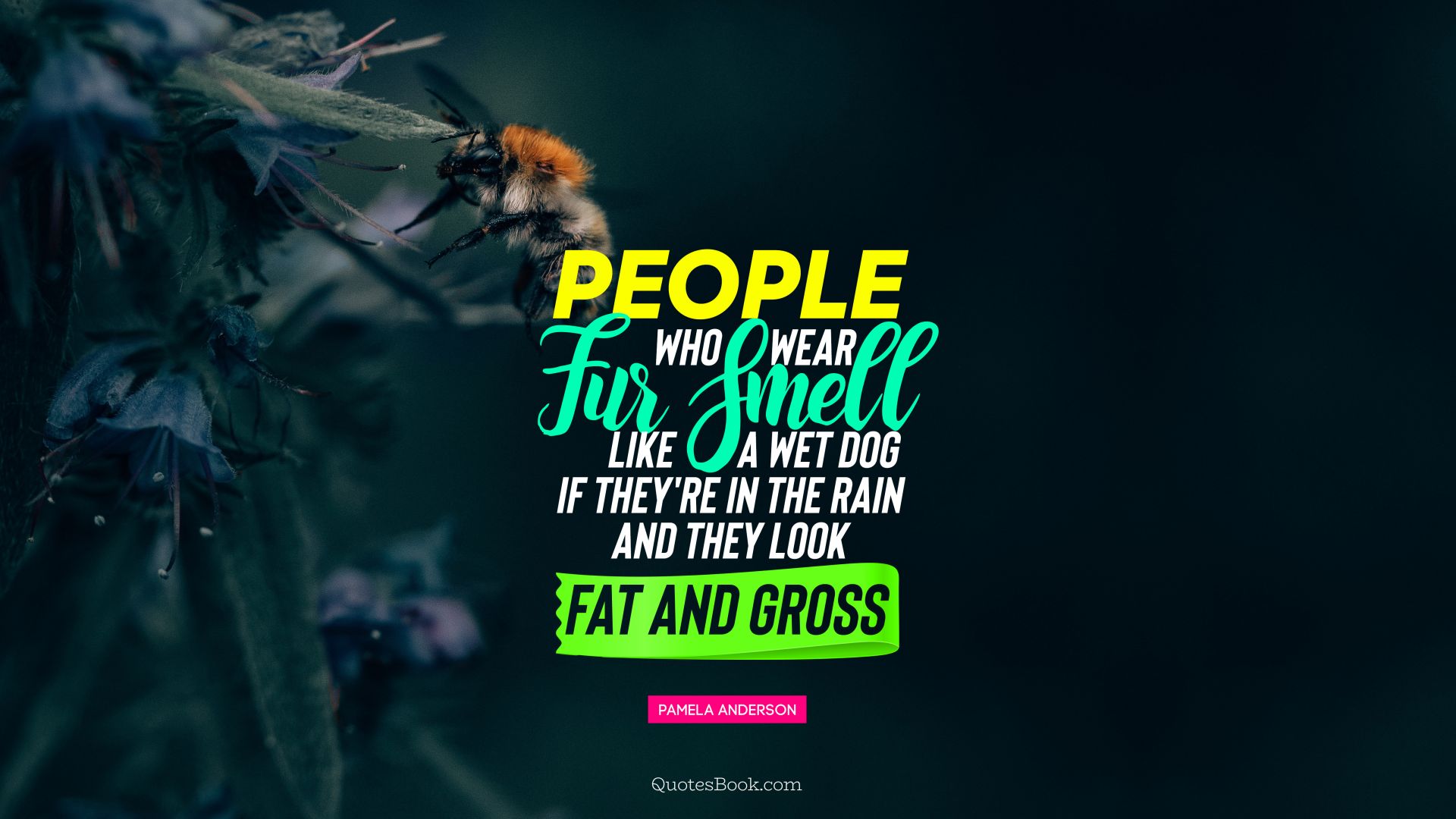 People who wear fur smell like a wet dog if they're in the rain and they look fat and gross. - Quote by Pamela Anderson