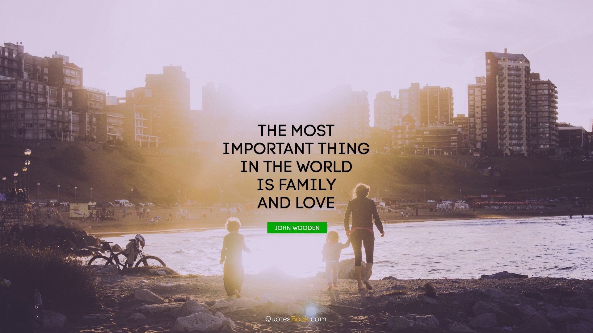 The most important thing in the world is family and love. - Quote by John Wooden