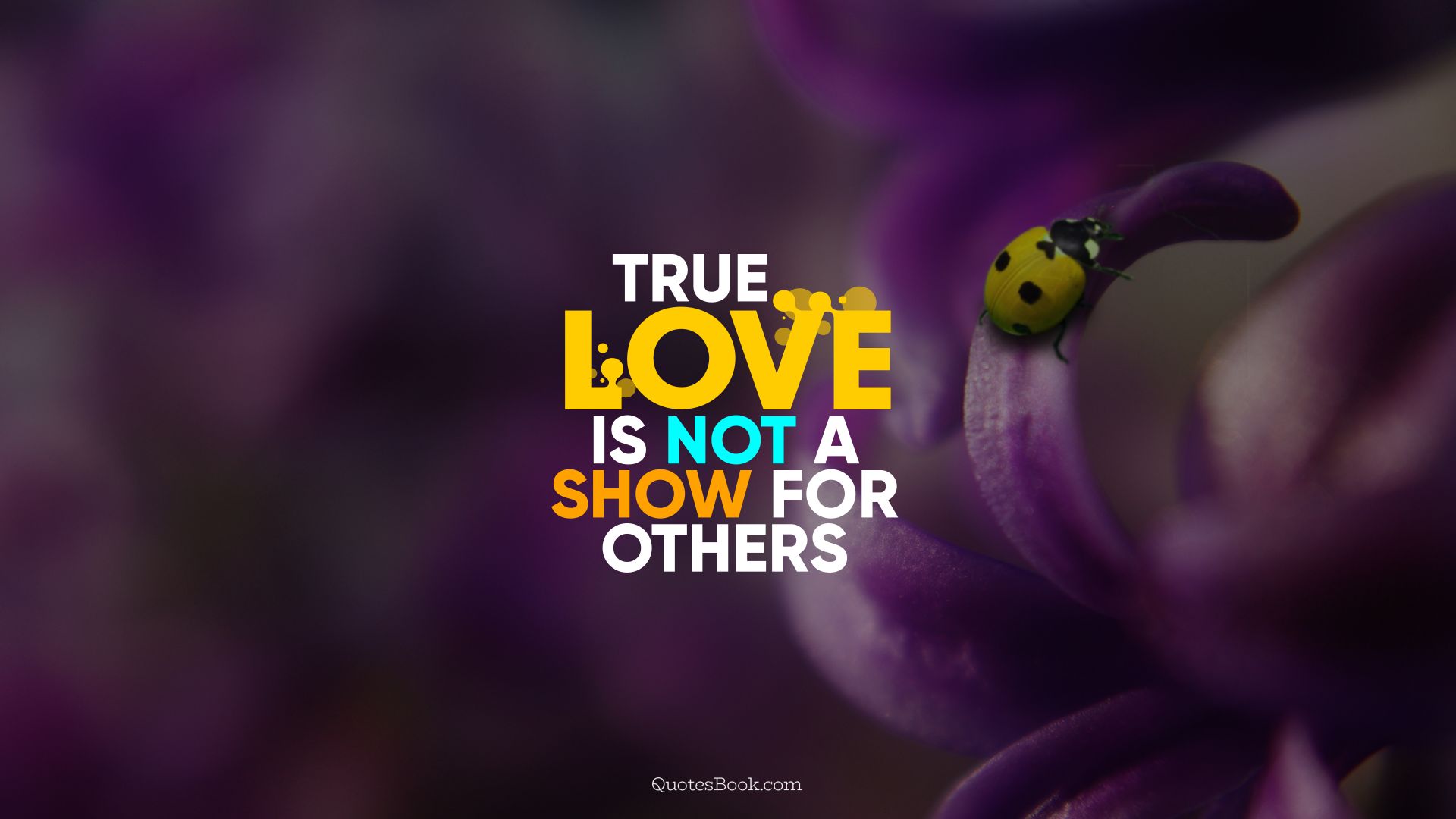 True love is not a show for others. - Quote by QuotesBook