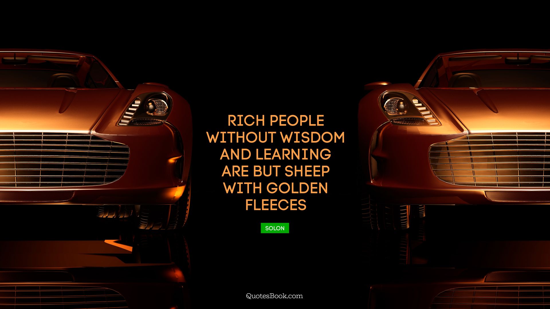 Rich people without wisdom and learning are but sheep with golden fleeces. - Quote by Solon