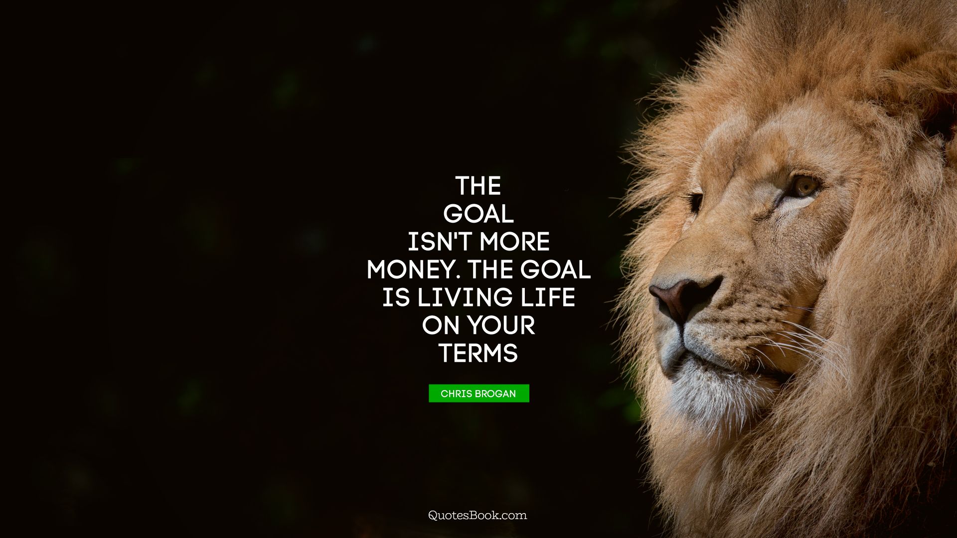 The goal isn't more money. The goal is living life on your terms. - Quote by Chris Brogan