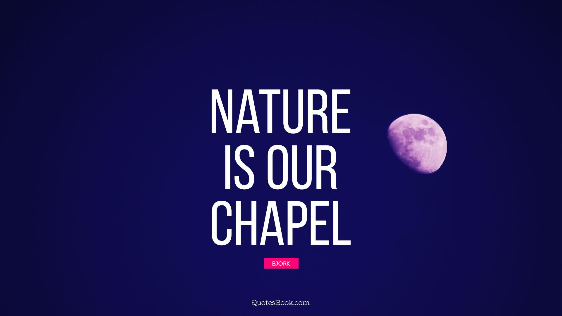 Nature is our chapel. - Quote by Bjork
