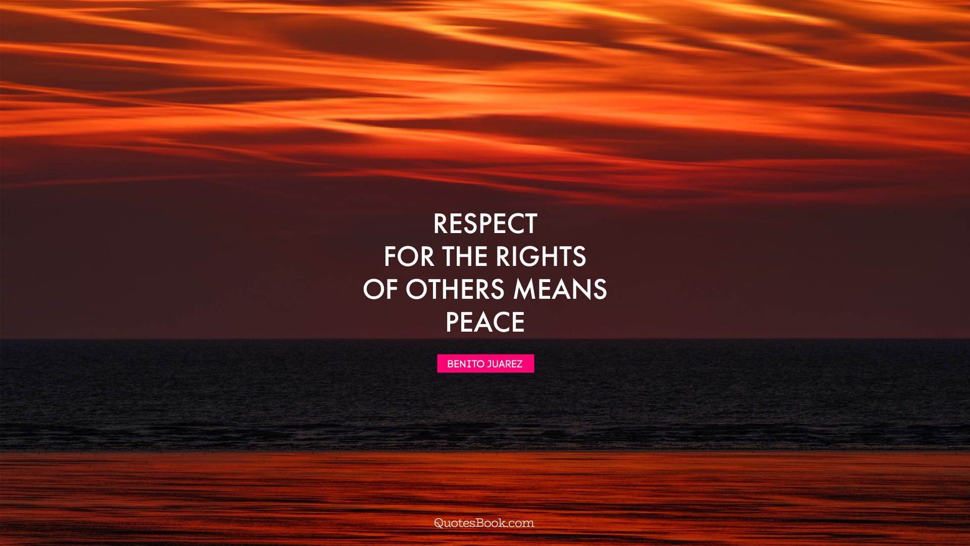 Respect for the rights of others means peace. - Quote by Benito Juarez