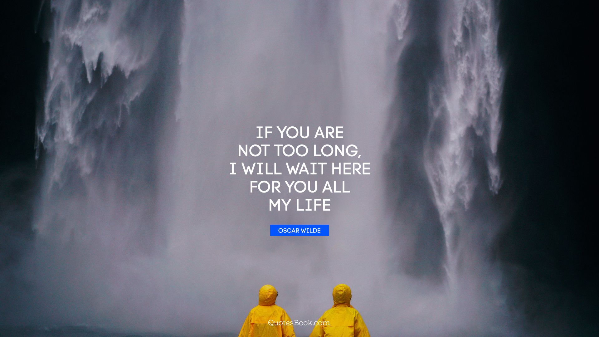 If you are not too long, I will wait here for you all my life. - Quote by Oscar Wilde