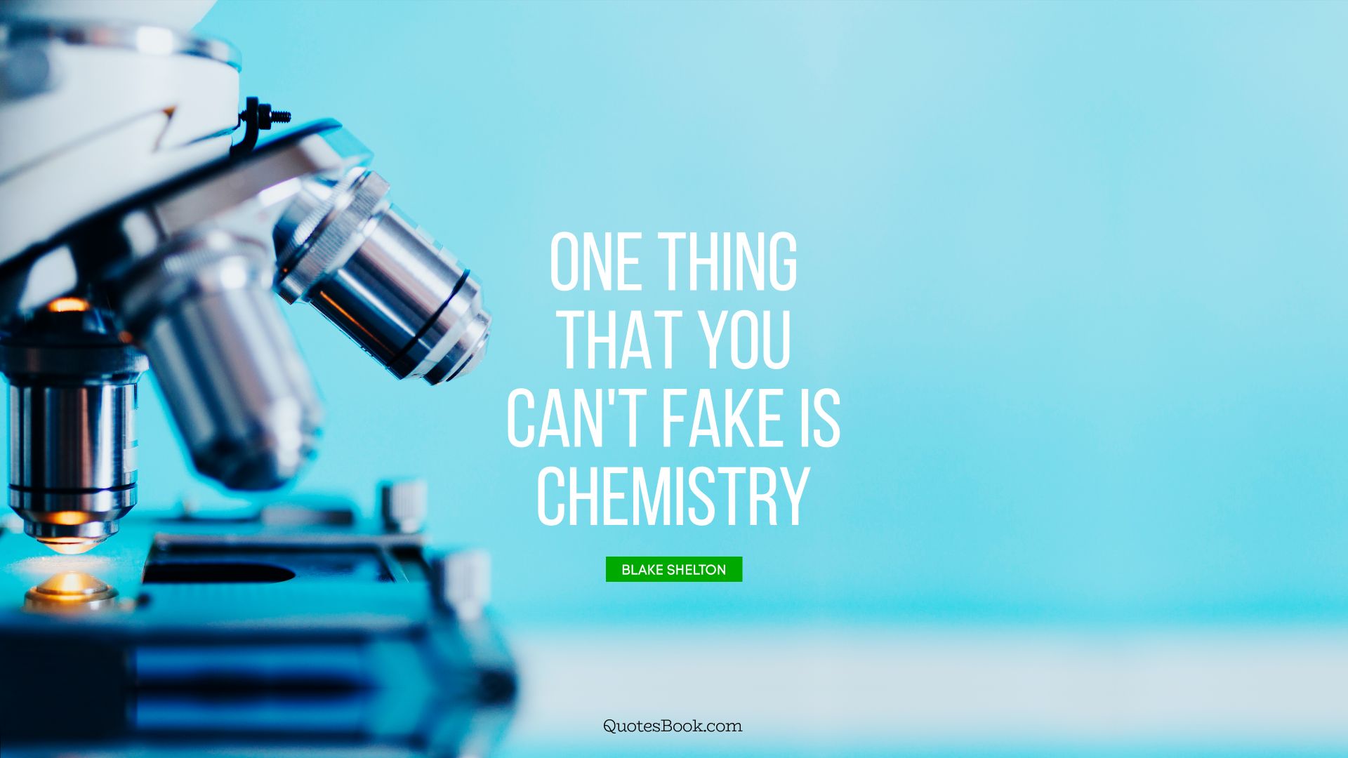 One thing that you can't fake is chemistry. - Quote by Blake Shelton