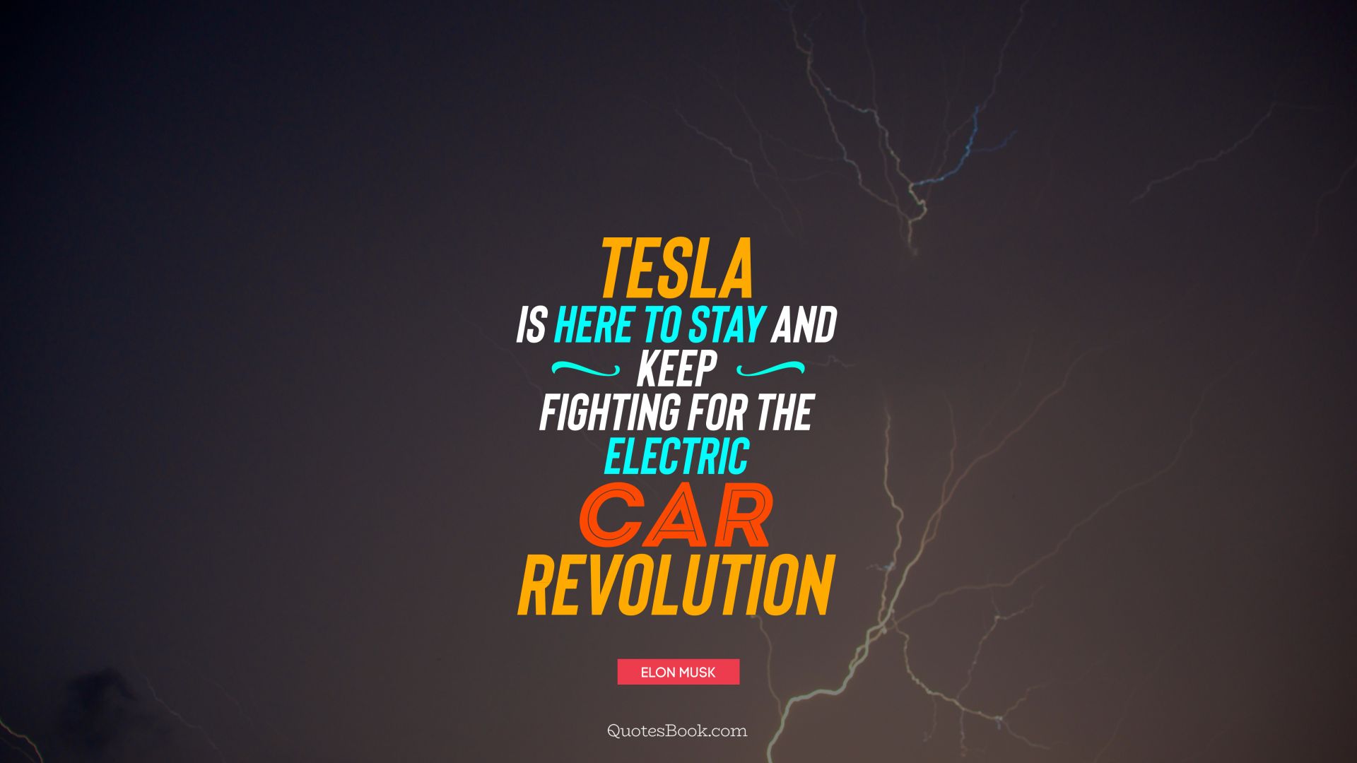 Tesla is here to stay and keep fighting for the electric car revolution. - Quote by Elon Musk