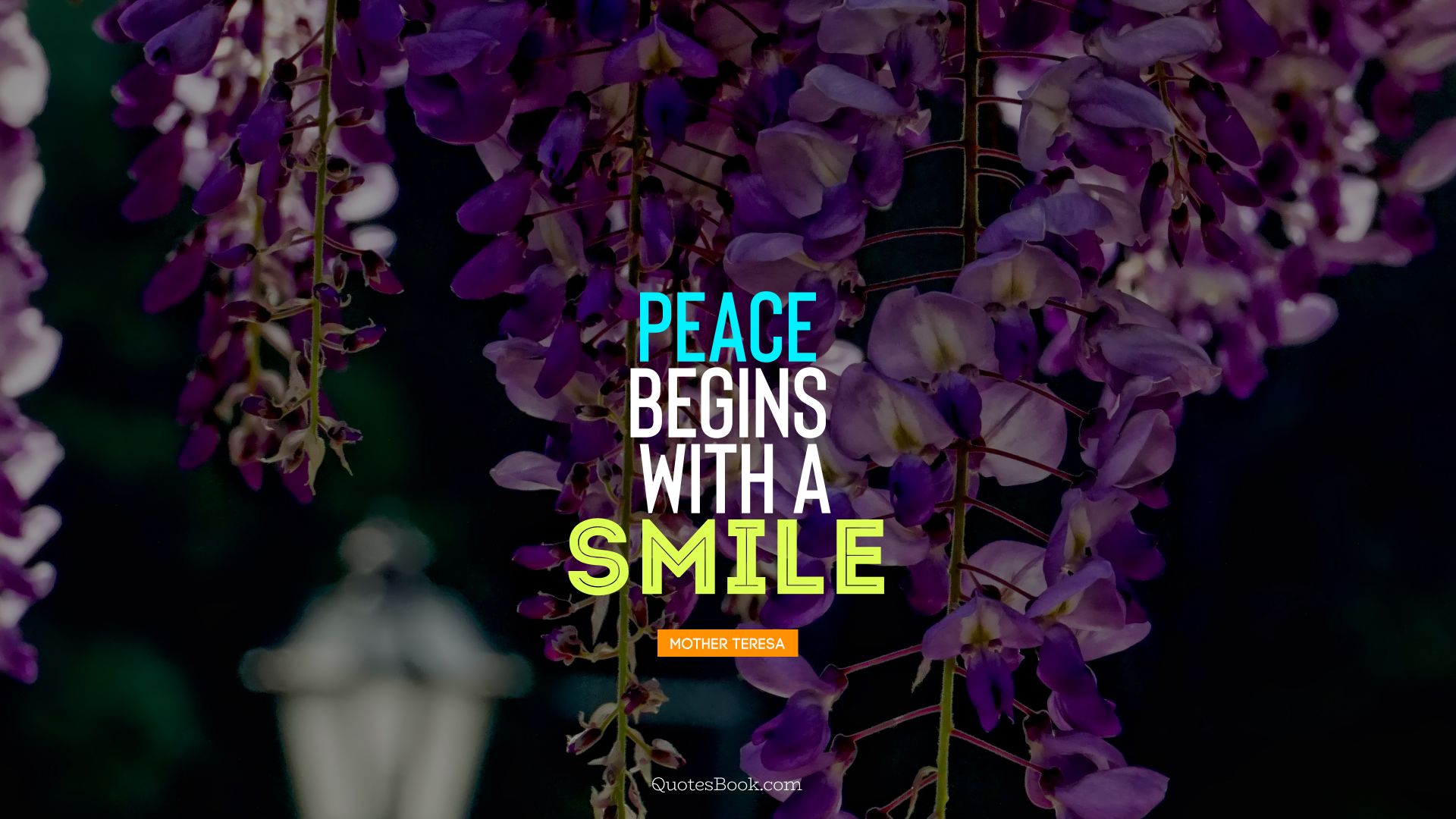 Peace begins with a smile. - Quote by Mother Teresa