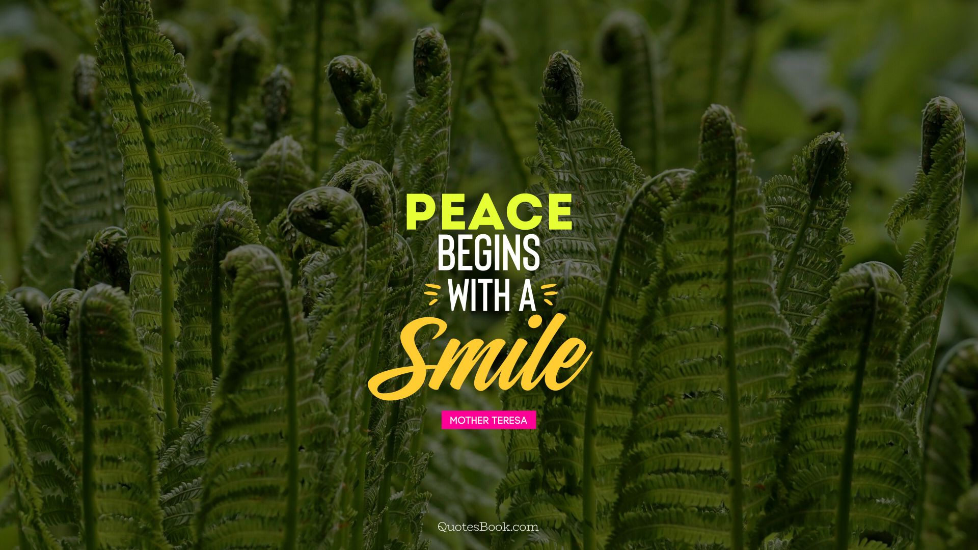 Peace begins with a smile. - Quote by Mother Teresa