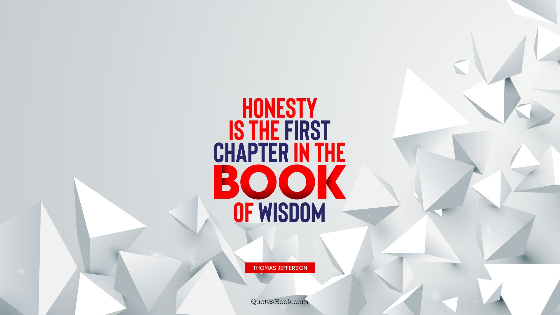 Honesty is the first chapter in the book of wisdom. - Quote by Thomas Jefferson 