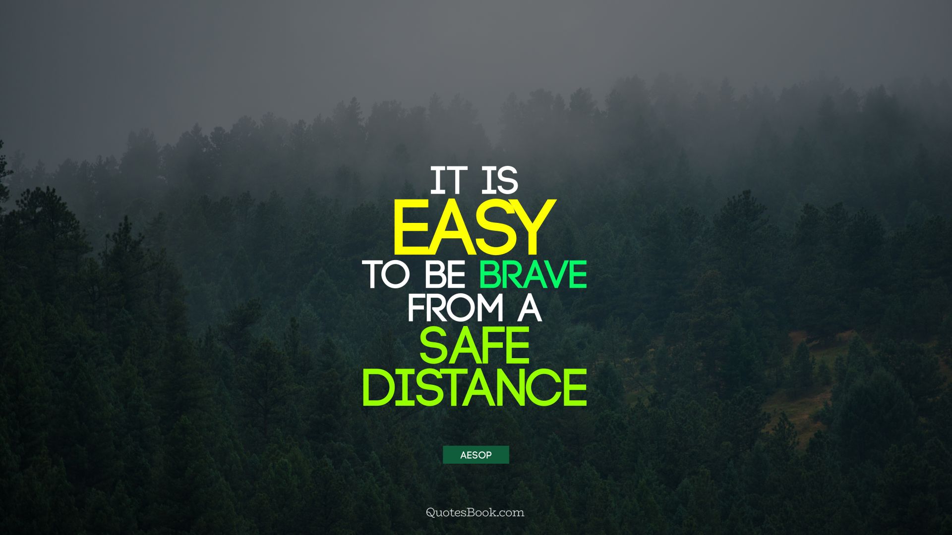 It is easy to be brave from a safe distance. - Quote by Aesop