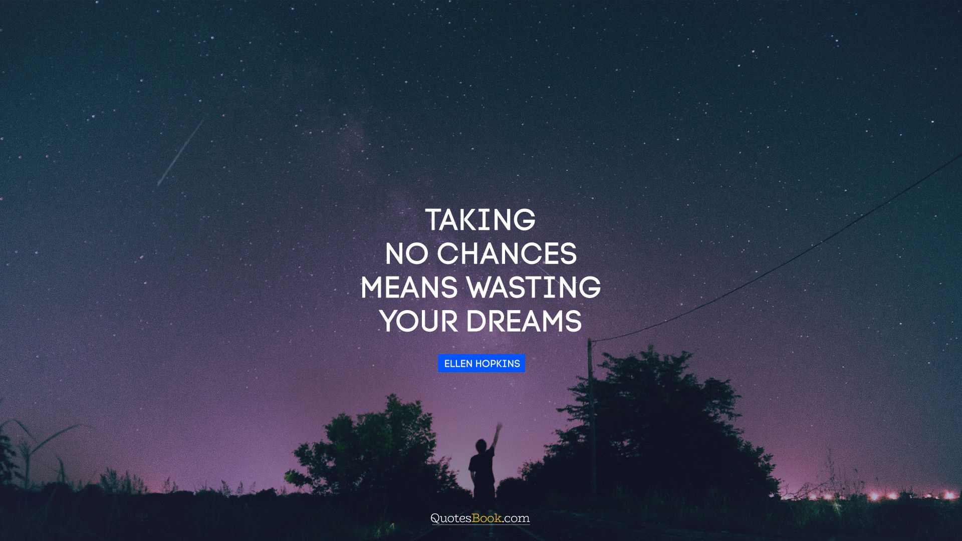 Taking no chances means wasting your dreams. - Quote by Ellen Hopkins