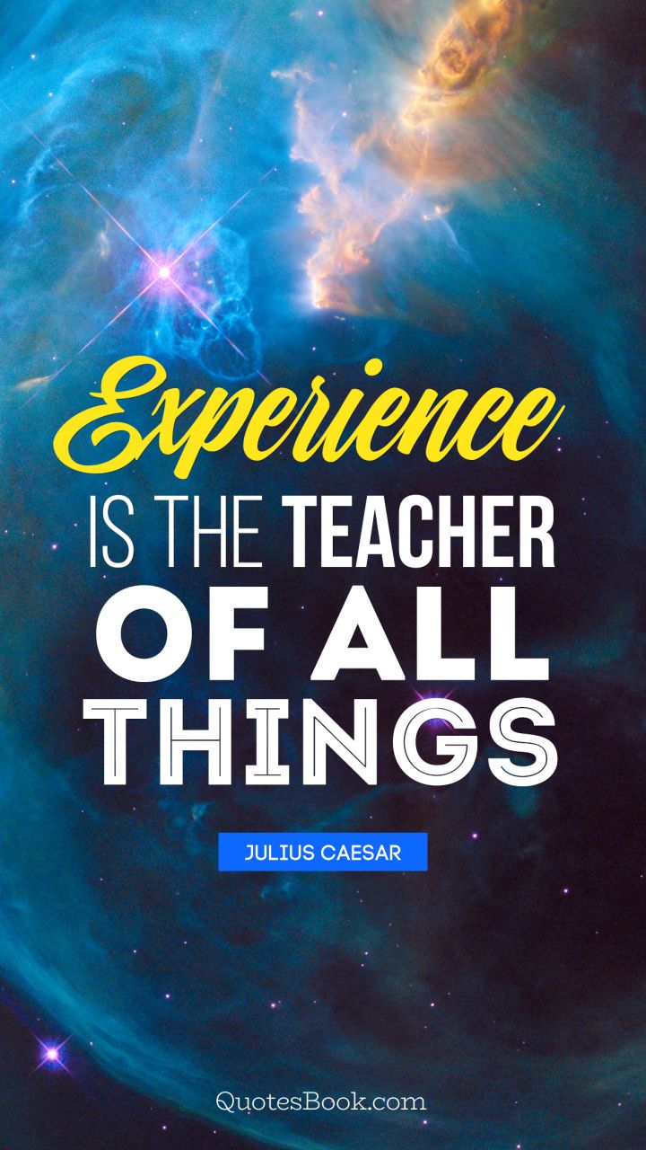 Experience is the teacher of all things. - Quote by Julius Caesar