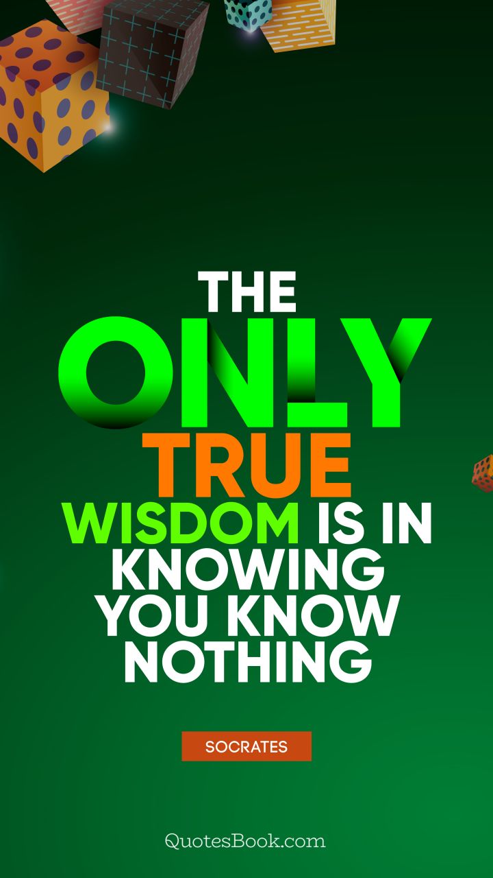 The only true wisdom is in knowing you know nothing. - Quote by Socrates
