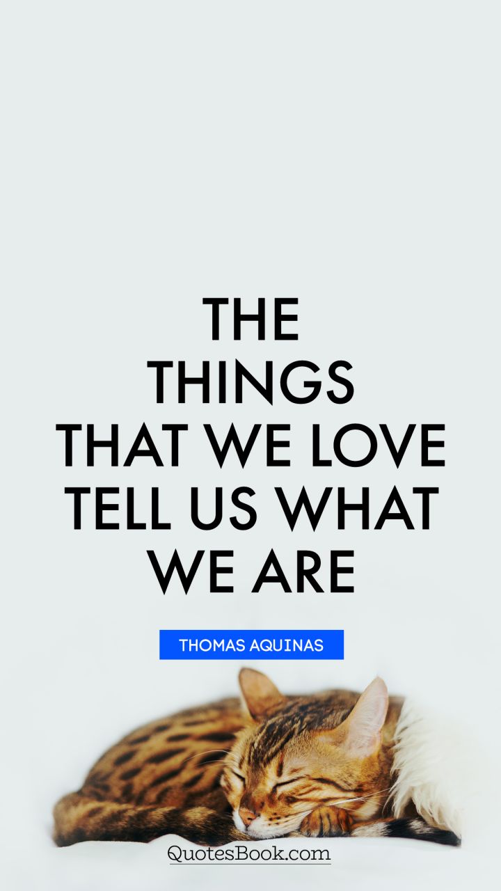 The things that we love tell us what we are. - Quote by Thomas Aquinas