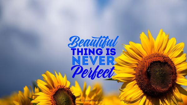 Beauty Quote - Beautiful thing is never perfect. Unknown Authors