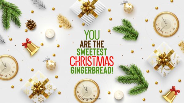 Christmas Quote - You are the sweetest Christmas gingerbread!. QuotesBook