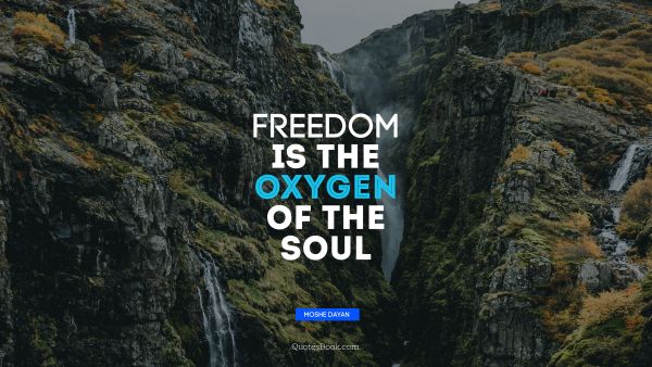 Freedom Quote - Freedom is the oxygen of the soul. Unknown Authors