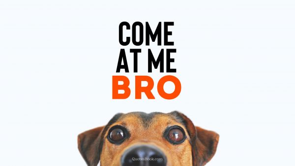 Memes Quote - Come at me bro. Unknown Authors