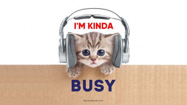 Memes Quote - I'm kinda busy. Unknown Authors