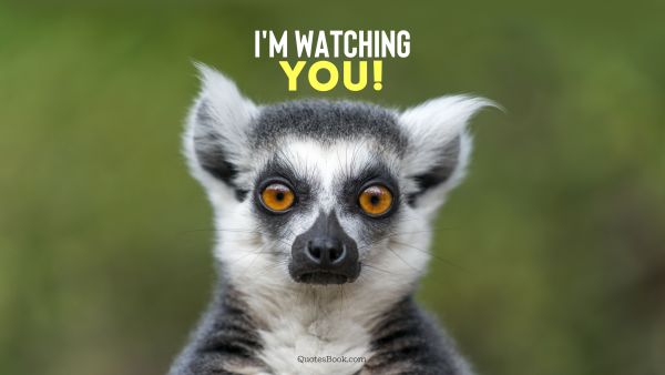 QUOTES BY Quote - I'm watching you. Unknown Authors