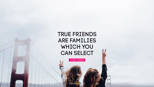 Funny Quote - True friends are families which you can select. Audrey Hepburn