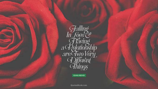 Falling in love and having a relationship are two very different things