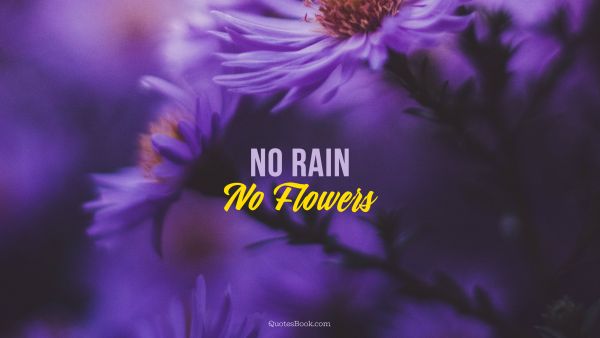 No rain, no flowers