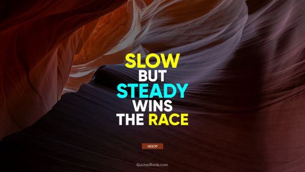 Wisdom Quote - Slow but steady wins the race. Aesop