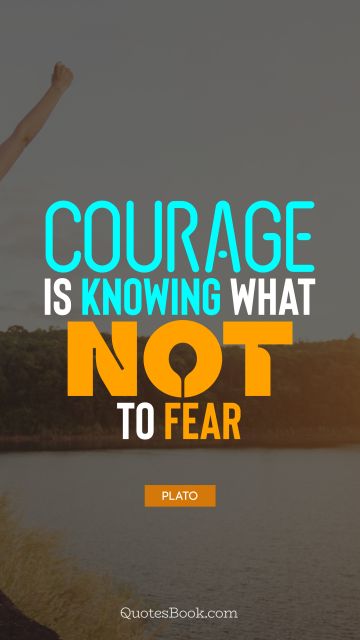 RECENT QUOTES Quote - Courage is knowing what not to fear. Plato