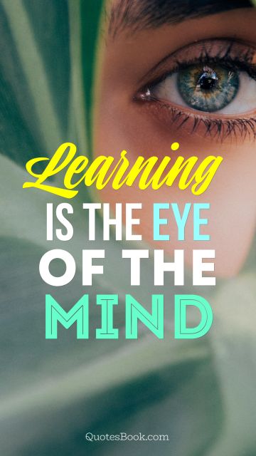 Learning is the eye of the mind