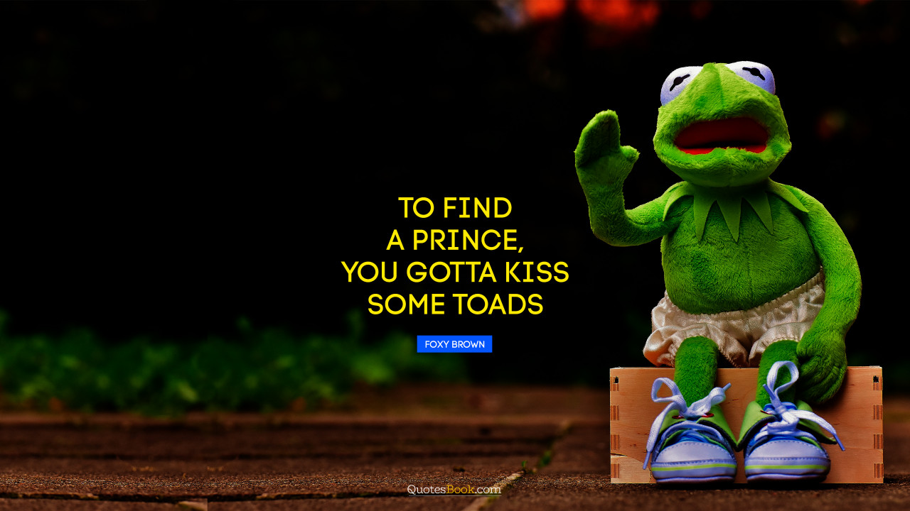 To find a prince, you gotta kiss some toads. - Quote by Foxy Brown -  QuotesBook