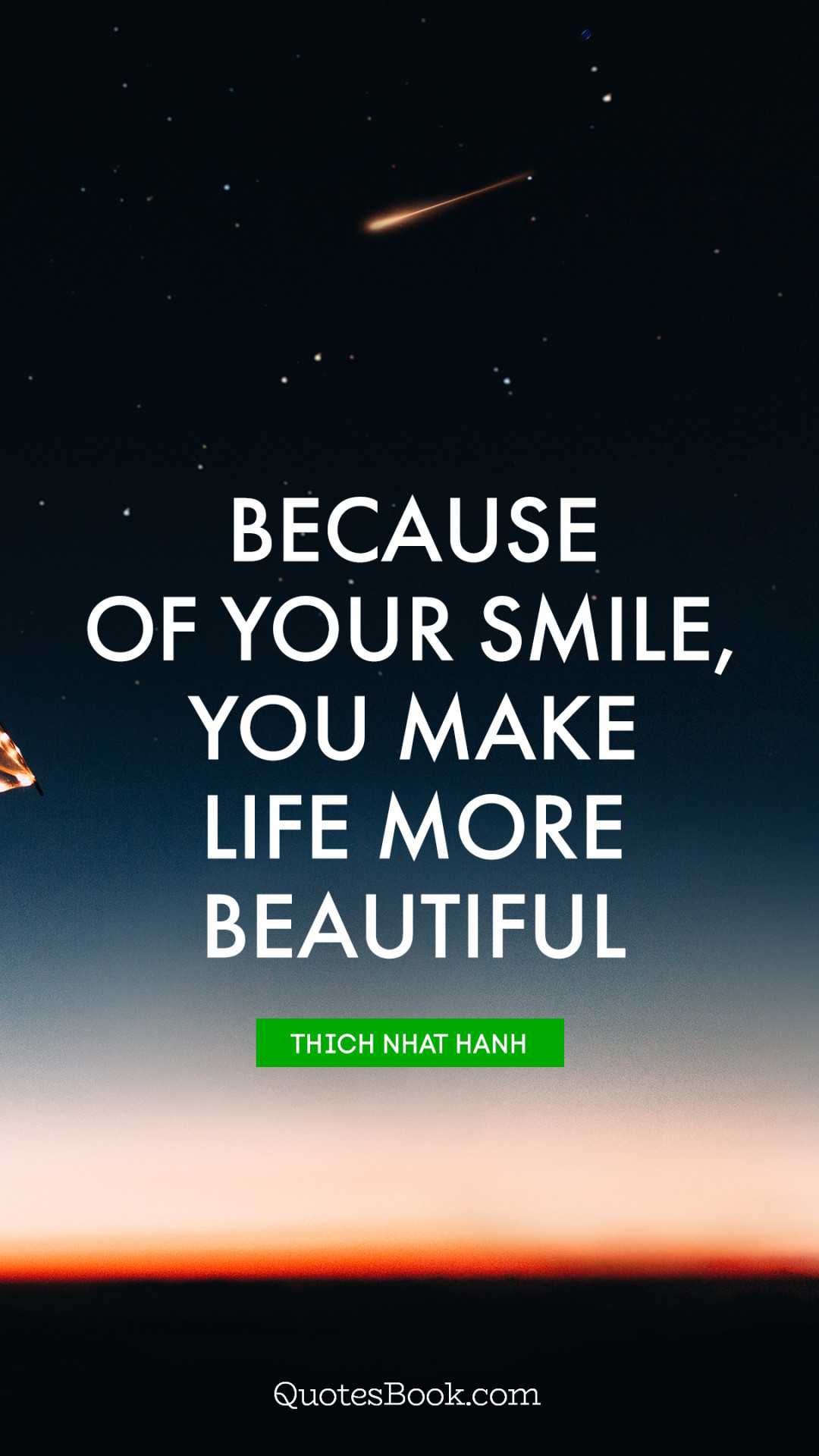 Smile Quotes - Because of your smile, you make life more beautiful. Find  more at The Quotes Master, a plac…